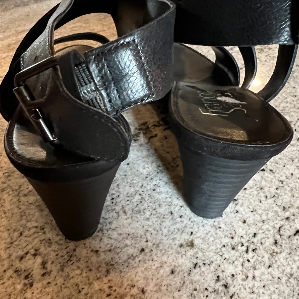 Franco Sarto Black Mini Wedge Danelle Sandal, size 9 - Picture 7 of 8